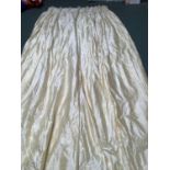 2 pairs of good quality silk curtains, lined and interlined in buttermilk/pale lemon colour. One