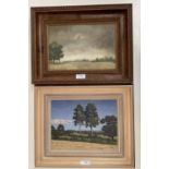 Christopher Hankey oil on board "landscape near Crockham Hill" 19 x 26 framed . Oil on wood panel "