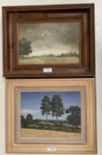 Christopher Hankey oil on board "landscape near Crockham Hill" 19 x 26 framed . Oil on wood panel "