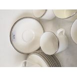 Royal Doulton platinum Concord fine bone china 10 person coffee cans and saucers