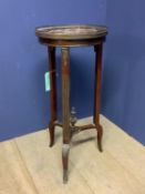 Elegant Regency mahogany circular jardiniere stand with inset marble galleried top and ormolu