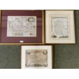 Coloured maps, Saxon Hole map of Berkshire, 22 x 32cm; another map of Berkshire Thomas Mole, and a