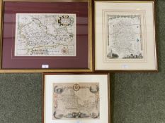 Coloured maps, Saxon Hole map of Berkshire, 22 x 32cm; another map of Berkshire Thomas Mole, and a