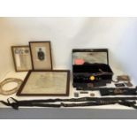 Militaria: a quantity of collectables relating to G F N Baker; a framed and glazed memorial