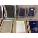 Pair small hallmarked silver photo frames (damaged) and a qty of other frames