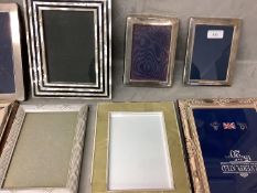 Pair small hallmarked silver photo frames (damaged) and a qty of other frames