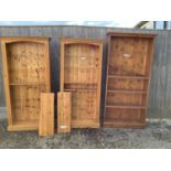 Pair modern pine open bookcases 183H x 32W x 100 Long And a larger one 198cm H x 32 W??? X 100