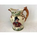 Crown Devon Fieldings John Peel musical hunting jug , Uncle Tom Cobbler jug - damaged. Minton