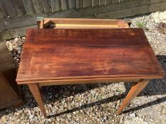 Early C19th oak straight front chest of 4 long graduated drawers with pear drop handles, cane