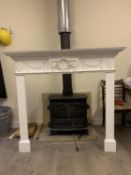 Hallidays "Garford" fire surround Modern carved pine white painted traditional Adam style