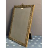 Good large hallmarked filigree silver standing dressing table mirror, London 1887 (see images for