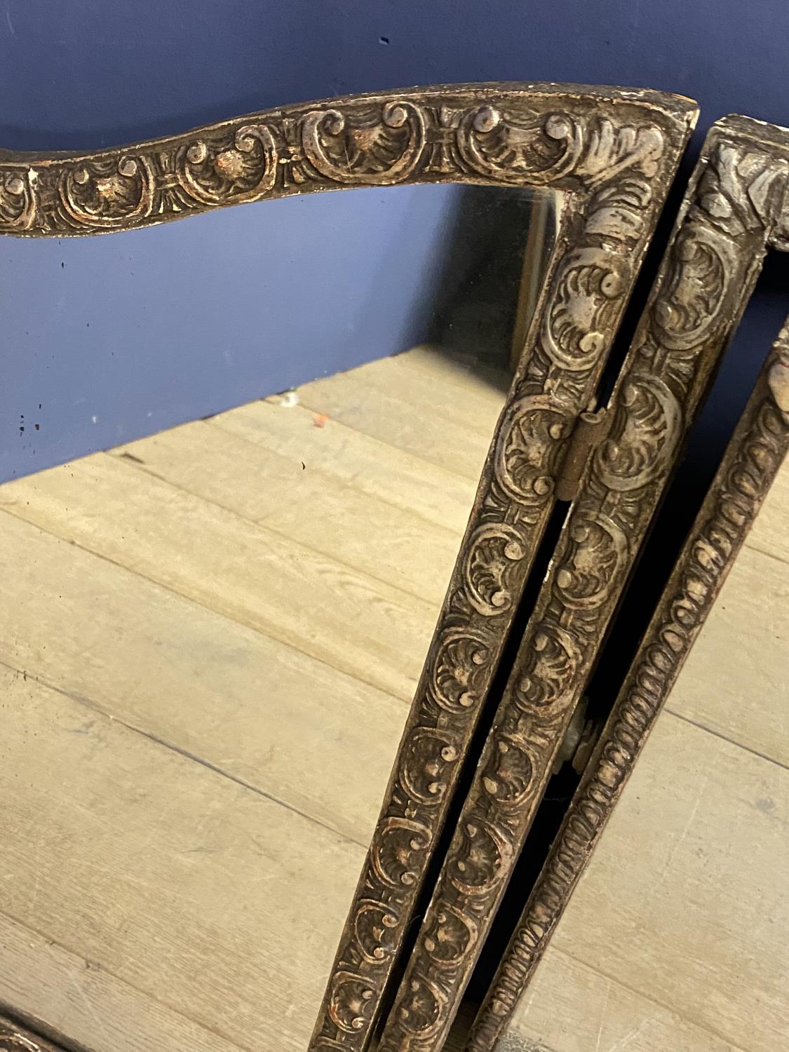 3 panelled dressing table mirror, 79 x 115cm overall (condition - needs restoration) - Image 4 of 4