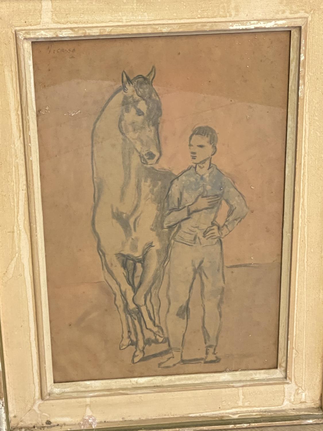 After Picasso, colour print, label Verso, "Jeune homme et Cheval", framed and glazed, and a modern - Image 3 of 13