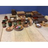 A large quantity of assorted carved boxes, pen pots etc, cleared from the Japanese house
