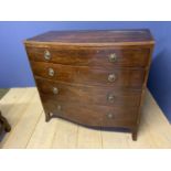 Early Victorian bow front chest of 2 short over 4 long graduated drawers 103 cm l x 96 cm H.