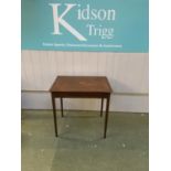 Edwardian inlaid mahogany sidetable with a drawer 71cm W Condition. Generally good, some wear,