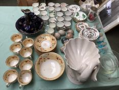 Qty of tea and coffee wares, including part sets, Coalport, Aynsley, Wedgwood, Grafton. Thos Goode