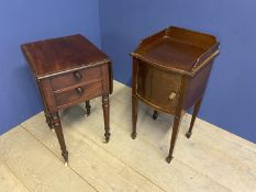 Victorian inlaid mahogany pot cupboard and Victorian Pembroke table Condition both general wear,