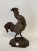 After Antoine Barye, bronze model of a cockerel, 22cmH