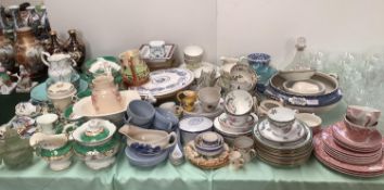 Qty of miscellaneous china a pottery including Royal Worcester blue and white platter 28 cm dia,
