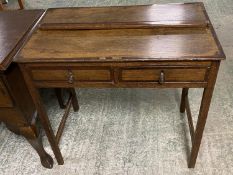 Georgian crossbanded oak side table with 2 drawers 79 cm L x 48 cm Condition wear with age some