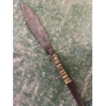 Tribal spear with a heavy hardwood shaft 225 approx