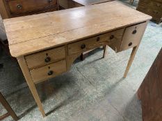 Old pine dressing table of 4 drawers 100 cm L x 50 cm W. Condition sound wear with age