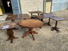 Quantity of various mahogany/oak etc bar tables