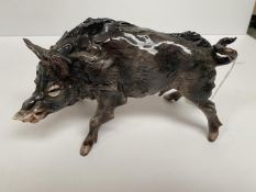 Italian porcelain wild boar 12 cm H. Minor frit to foot