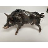 Italian porcelain wild boar 12 cm H. Minor frit to foot