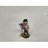 Fine quality porcelain scent bottle as a gallant with his dog 8 cm H Possibly Meissen