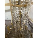 A good quality glass and brass chandelier