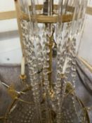 A good quality glass and brass chandelier