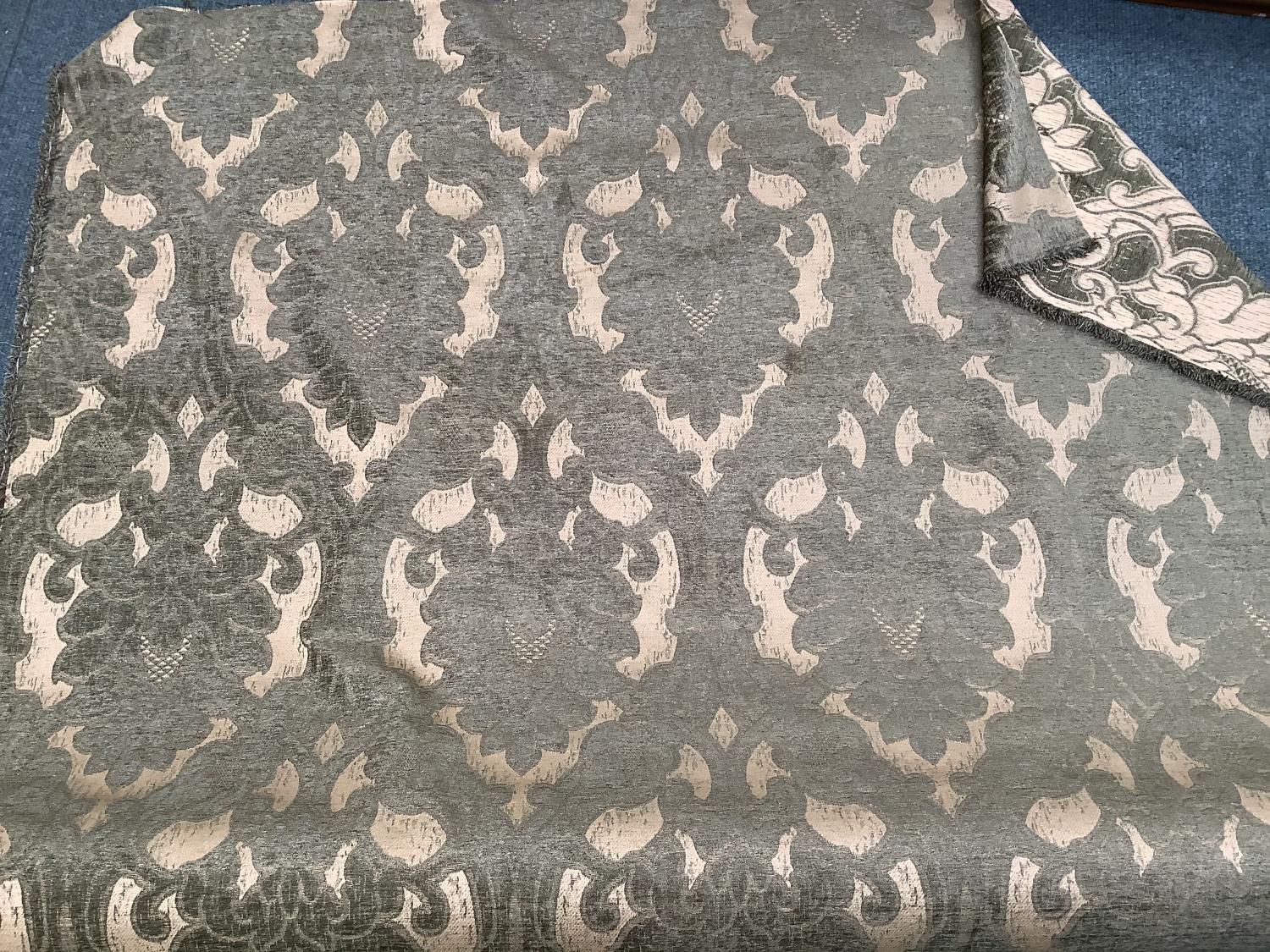 Part roll of furnishing fabric, in greens and gold patterns Damask fabric. (new £300+) - Image 3 of 4