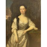 C18/19th Oil on canvas, "Portrait of a Lady", 125 x 99.5cm , Condition Report - cleaning marks