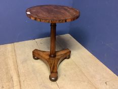 Small Regency rosewood pedestal table 36cm Diam x 48cm H. Condition: Small veneer losses to edges