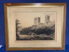 Etching, "Durham Cathedral", publ 31 Jan 1895,signed David Law in Pencil, 52 x 72.5cm, framed