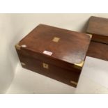 Victorian brass bound walnut fitted vanity box 30cm L Condition: General wear and scratches with key