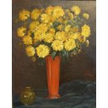 American School, C1900, "Still Life, The Red Vase", signed centre right C Rehn, 89 x 69cm framed,