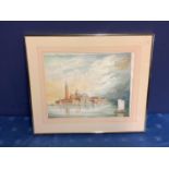 PAUL JOHNSON C20 watercolour "San Giorgio Maggiore, Venice", 33 x 43cm, framed & glazed.