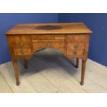 Continental mixed fruitwood parquetry veneered dressing table, the hinged marquetry inlaid top