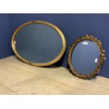 Victorian oval gilt metal ivy leaf framed mirror and 1 other