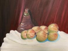 GEORGE S WISSINGER C20th, oil, Still life Apples & Pears, 39.5 x 49.5cm, framed, Condition: Good