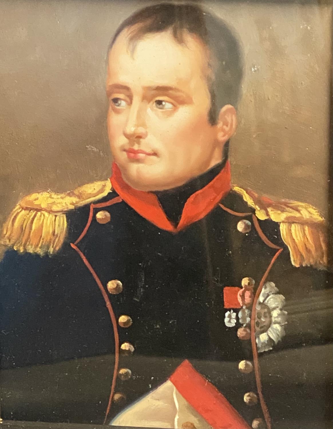 Contemporary oil on board "Napoleon", 21.5 x 16cm framed and glazed Condition - fair, some minor