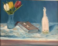 GEORGE S WISSINGER C20th, oil, Still life 2012, 39.5 x 49.5cm , framed, Condition: Good