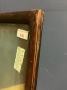 Chinese oblong table mirror 53cm x 70cm raised on a fretwork stand . Condition: some damage and