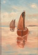 GEORGE S WISSINGER C20th, oil, Boats in Dutch Waters 2016, 34.5 x 24.5cm , framed, Condition: Good