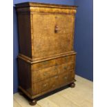 Good William & Mary burr walnut Escritoire with fitted interior with secret drawers above 2