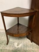 C19th oak hanging corner cupboard & C19th corner washdown. Condition: Both with wear