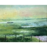 GEORGE S WISSINGER C20th, oil, Sunrise over Arcadia, Florida, 2009, 39 x 49cm, framed, Condition: